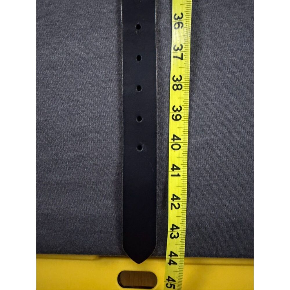 Frye Black Leather Belt Silver Buckle Classic Western Casual 44" Long - Picture 10 of 12